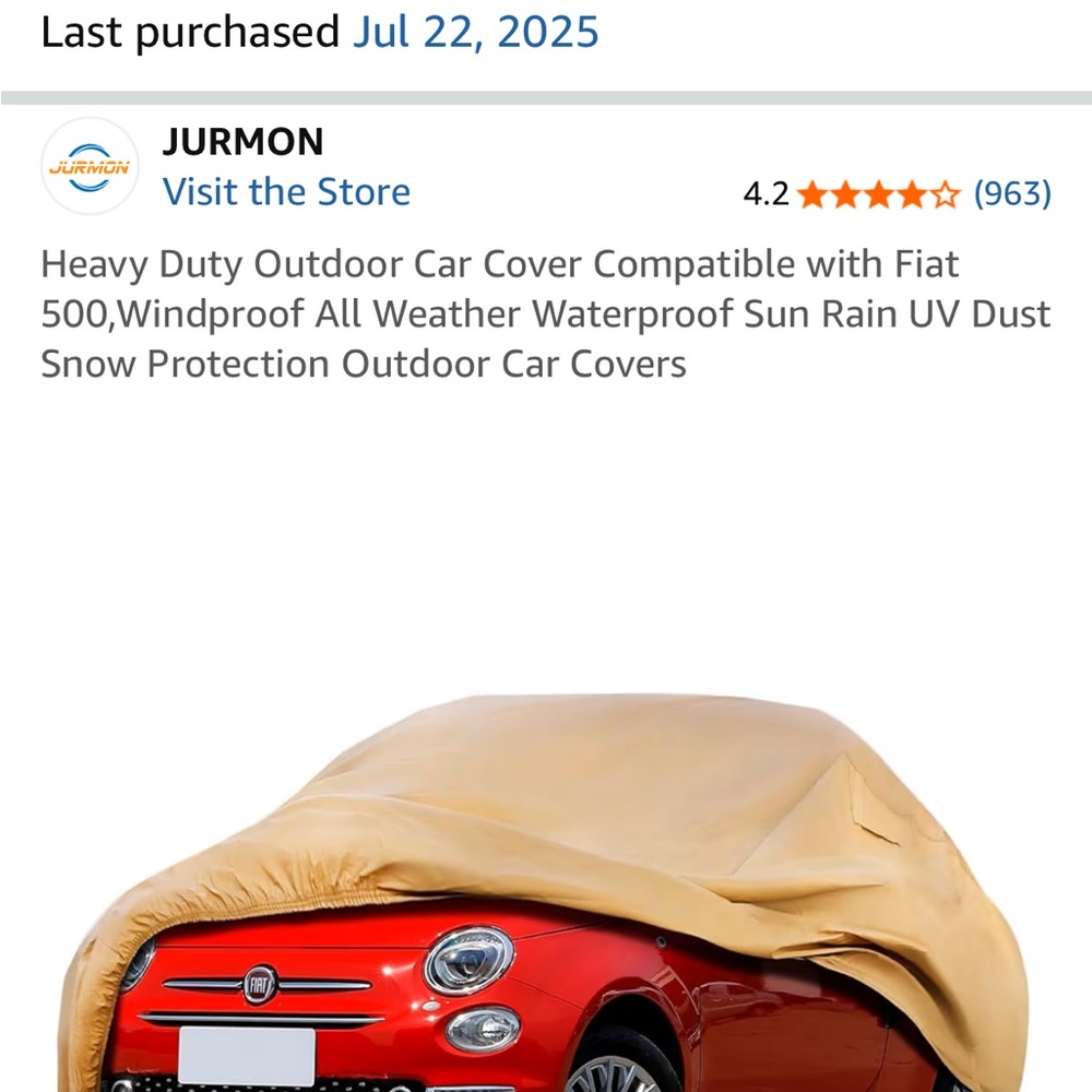 Heavy Duty Outdoor Car Cover - Tan
